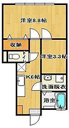 サンマリノみやき 2Kの間取図画像