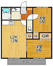 エヴァーグリーン神埼弐番館 2LDKの間取図画像