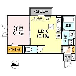 D.セジュール2 1LDKの間取図画像