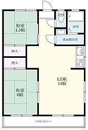 平島コーポ 2LDKの間取図画像