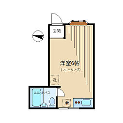 東京メトロ丸ノ内線 中野坂上駅 徒歩2分の賃貸アパート 1階ワンルームの間取り