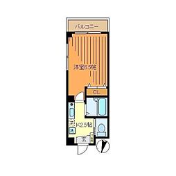 K.Mビルディング 1Kの間取図画像