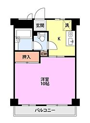ヴィラ逢谷内 1Kの間取図画像