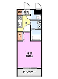 ファーストクラス空港西 1Kの間取図画像
