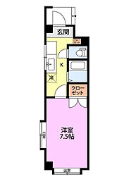 グローリー東明 1Kの間取図画像