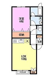 パサージュ3 1LDKの間取図画像