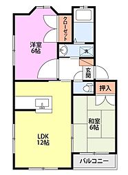 トトロの森 2LDKの間取図画像