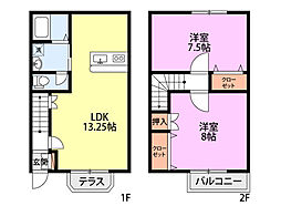 サニーコートあやめ 2LDKの間取図画像