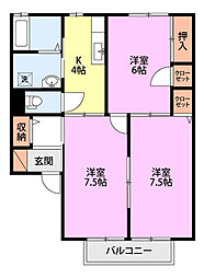 サンビレッジ 3Kの間取図画像