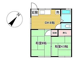 ドエル城田 2DKの間取図画像