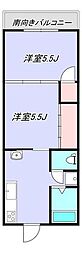 ハイネ國分 2DKの間取図画像