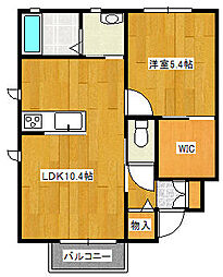 エルカーサ杜 1LDKの間取図画像