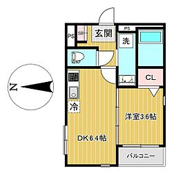 ハーモニーテラス高松V 1DKの間取図画像