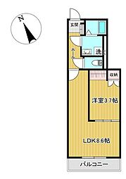 仙台市泉区八乙女4丁目アパート 1LDKの間取図画像
