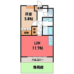 メゾン・ド・ネイジュ II 1階1LDKの間取り