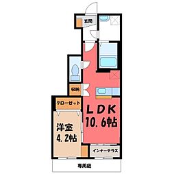 仮)スターテラス II 多功 1階1LDKの間取り