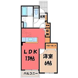 infinity 1階1LDKの間取り