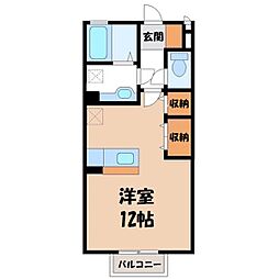 レジェンド ワコー B 2階ワンルームの間取り