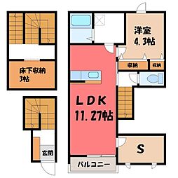 リベルタ 2階1LDKの間取り