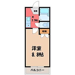 ハピネスソルファ 1Kの間取図画像