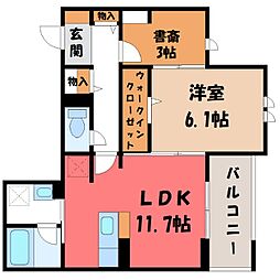 D-noir 1LDKの間取図画像