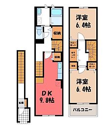 ラ・ポルト 2DKの間取図画像