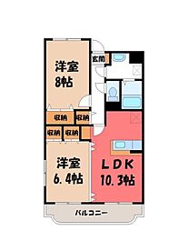 Y&Mアミューズ 2LDKの間取図画像