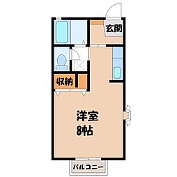 セジュール・ミネ ワンルームの間取図画像