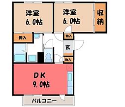 ニューエルディム滝の原 2DKの間取図画像