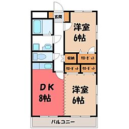 プレミール 2DKの間取図画像