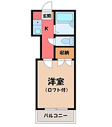 東武宇都宮レジデンス 1Kの間取図画像