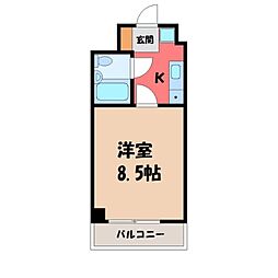 ランドパレス宇都宮平成通り 1Kの間取図画像