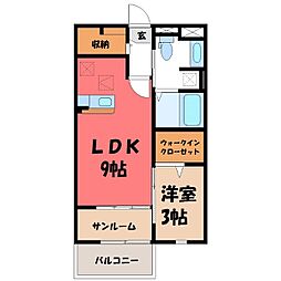サニーヒルズ岡台2 1LDKの間取図画像