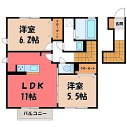 アルストロメリア 2LDKの間取図画像