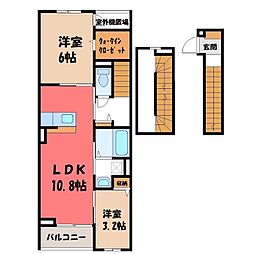 エレガント 2LDKの間取図画像