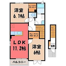 ドルフ・レーベン3 2LDKの間取図画像