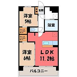 Y&M祇園 2LDKの間取図画像