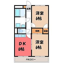 フローレンス 2DKの間取図画像