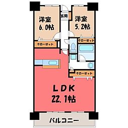 サーパス御本丸公園 2LDKの間取図画像