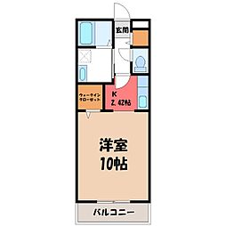 オランジェA 1Kの間取図画像