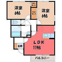 ピアアベニューA 2LDKの間取図画像