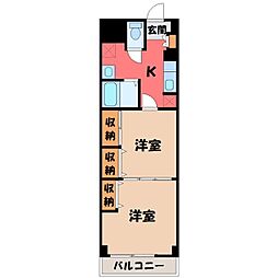 プレステージ宇都宮 2Kの間取図画像