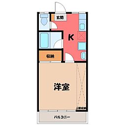 ハイム大井 1Kの間取図画像