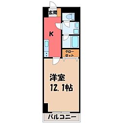 LOTUSMARSH元今泉 1Kの間取図画像