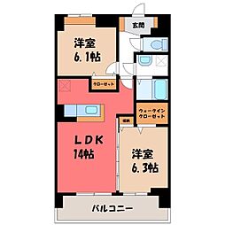 プレッソS.R.W 2LDKの間取図画像