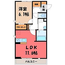 ラ・サンテA 1LDKの間取図画像