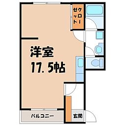 ラ・フォンテーヌ ワンルームの間取図画像