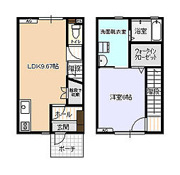 ビオラ新富山Ｂ棟 B-3 1階1LDKの間取り