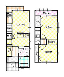 ファイン神楽 1階2LDKの間取り
