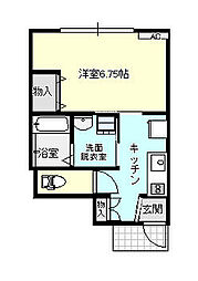 アバンティ京田A棟 1Kの間取図画像